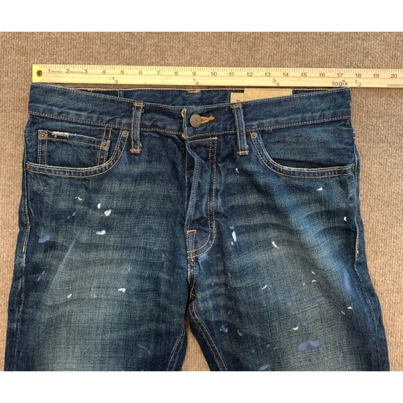 Hollister Jeans Mens 32x30 Huntington Low Rise Slim Straight Splattered Denim - Picture 4 of 8